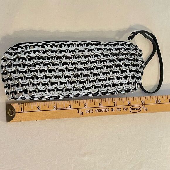 Upcycled Soda Pop Top Wristlet‎ Clutch Black Lining Ecofriendly Upcycled Unique - Picture 5 of 7